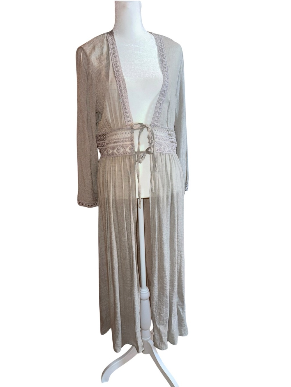 Rebellion Crochet-Trim Long duster/coverup
